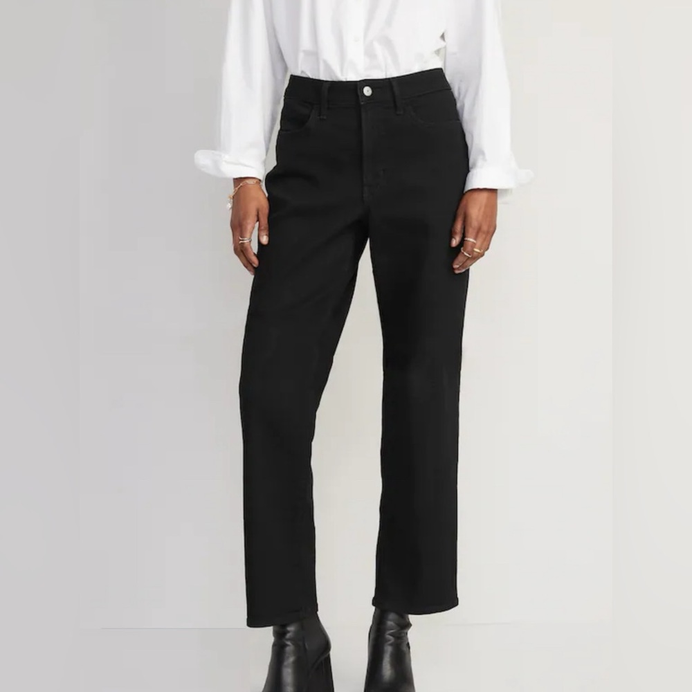High-Waisted Slouchy Straight Cropped Jeans for Women